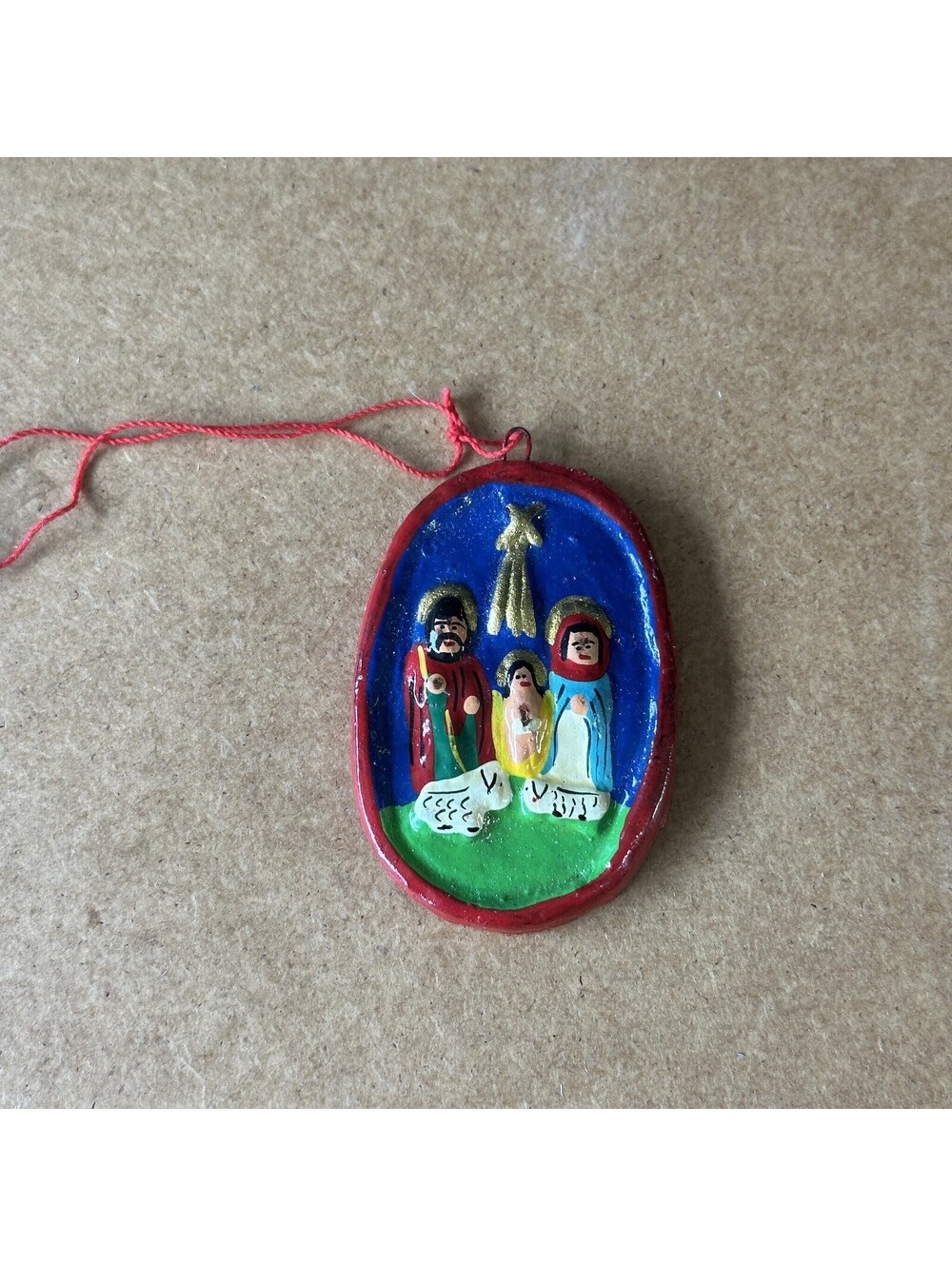 Handmade Nativity Scene Ornament Hanging Christmas Decor A-6